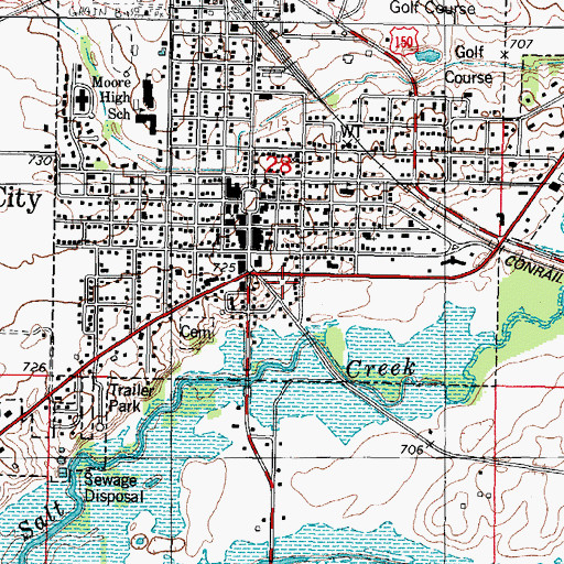 Topographic Map of Farmer City Fire Department, IL