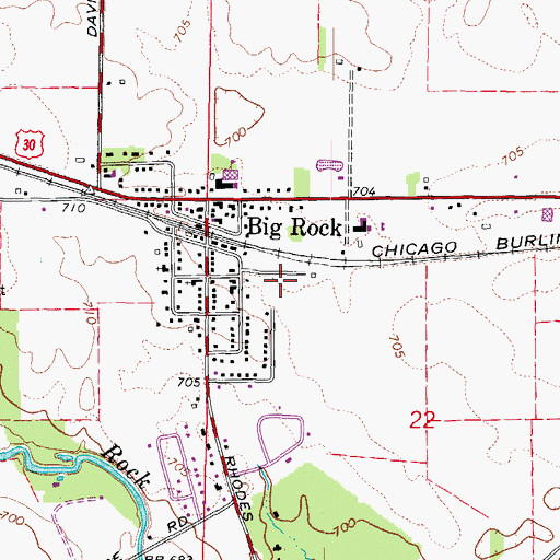 Topographic Map of Big Rock Fire Protection District, IL