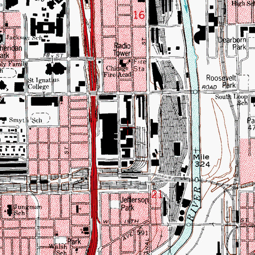 Topographic Map of Chicago Fire Department Emergency Medical Services Training, IL