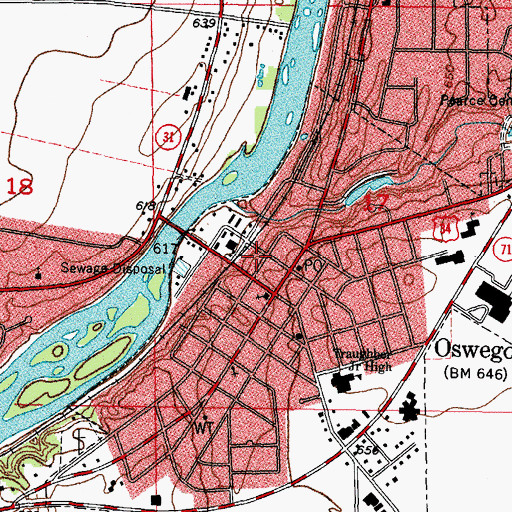 Topographic Map of Oswego Fire Protection District Station 1, IL