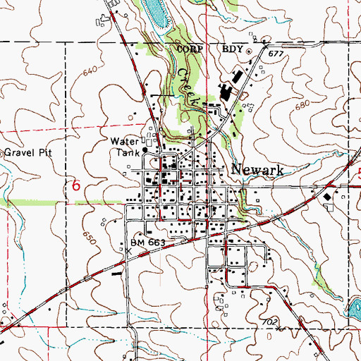 Topographic Map of Newark Fire Protection District, IL