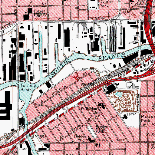 Topographic Map of Chicago Fire Department Engine Company 28, IL
