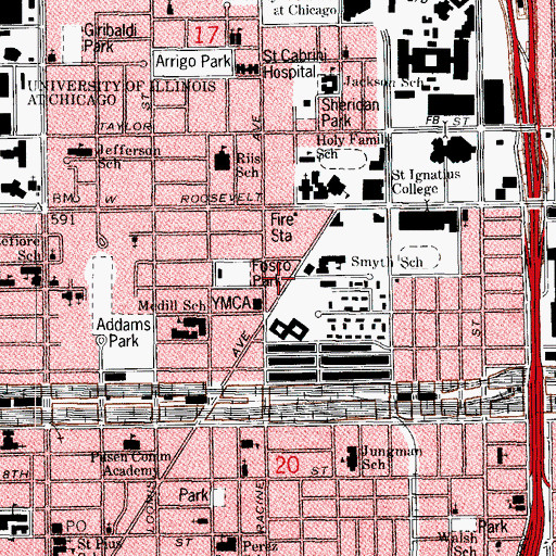 Topographic Map of Chicago Fire Department Engine Company 18, IL