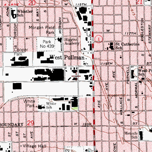 Topographic Map of Chicago Fire Department District 6 Station 115, IL