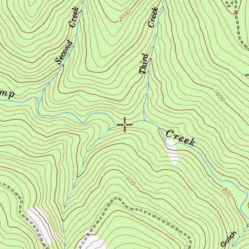 Topographic Map of Third Creek, CA