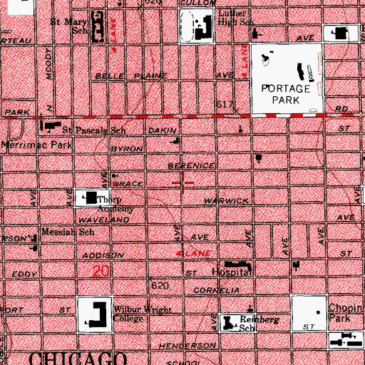 Topographic Map of Chicago Fire Department District 2 Station 94, IL