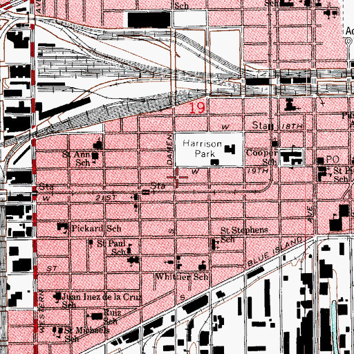Topographic Map of Chicago Fire Department Engine Company 23, IL