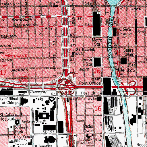 Topographic Map of Chicago Fire Department Engine Company 05, IL