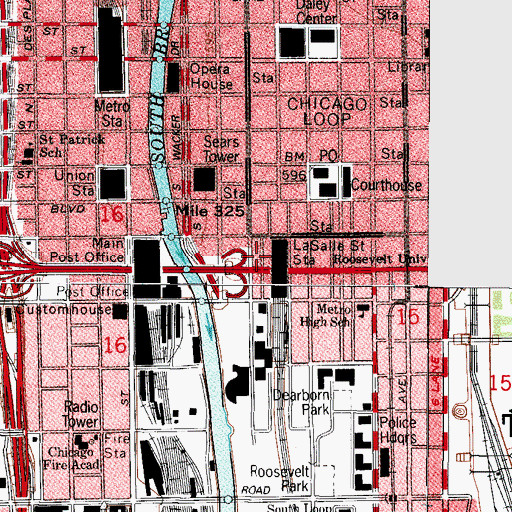Topographic Map of Chicago Fire Department Engine Company 01, IL