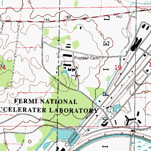 Topographic Map of Fermilab Fire Department, IL