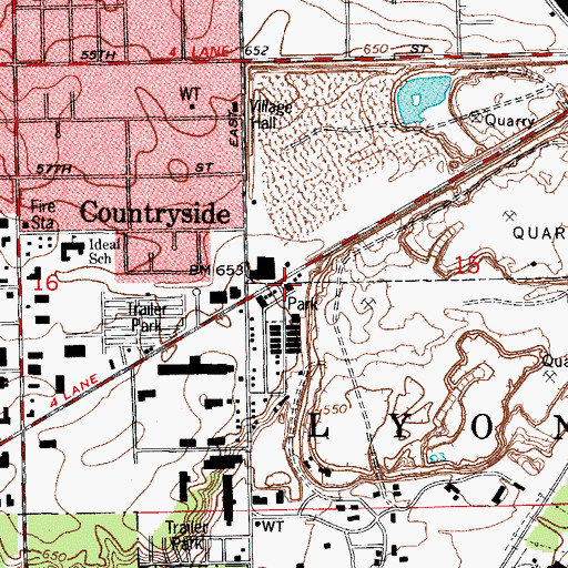 Topographic Map of Pleasantview Fire Protection District Station 3, IL