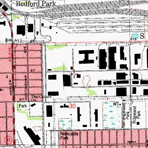 Topographic Map of Bedford Park Fire Department Station 3, IL