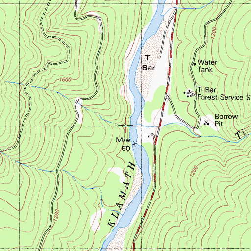 Topographic Map of Ti Creek, CA