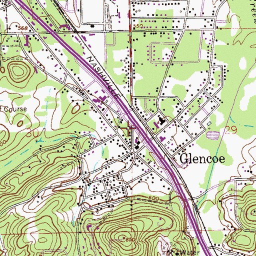 Topographic Map of Glencoe Fire Department, AL