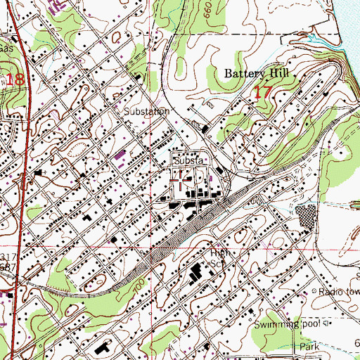 Topographic Map of Bridgeport Volunteer Fire Department, AL