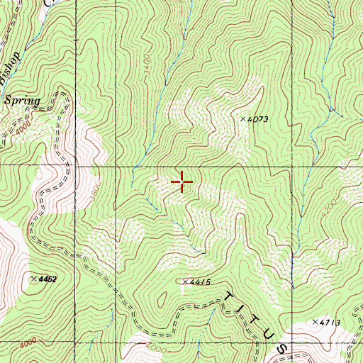 Topographic Map of Titus Ridge, CA