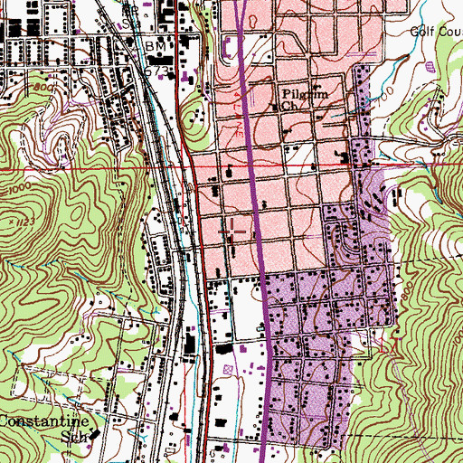 Topographic Map of Anniston Fire Department Station 2, AL