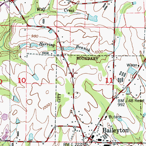 Topographic Map of Baileyton Volunteer Fire Department Station 1, AL