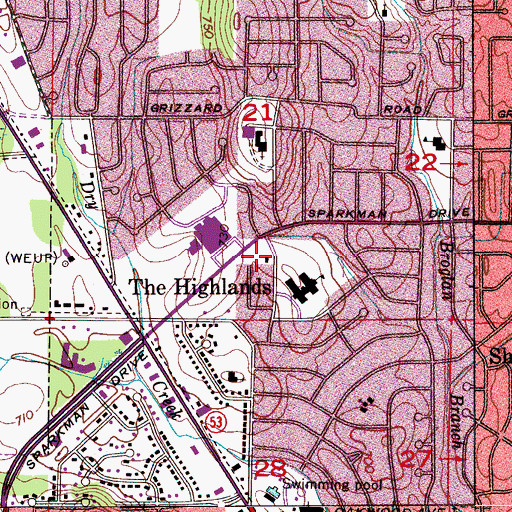 Topographic Map of Huntsville Fire and Rescue Station 15, AL