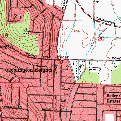 Topographic Map of Huntsville Fire and Rescue Station 9, AL