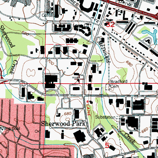 Topographic Map of Huntsville Fire and Rescue Station 12, AL