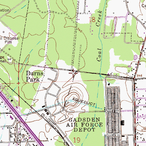 Topographic Map of Gadsden Fire Department Training Facility, AL