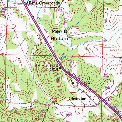 Topographic Map of Brindlee Mountain Volunteer Fire Department Station 3, AL