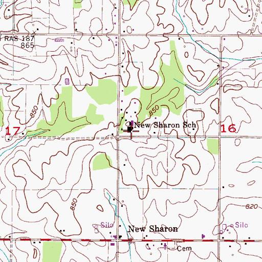 Topographic Map of Bobo Volunteer Fire Department Station 2, AL