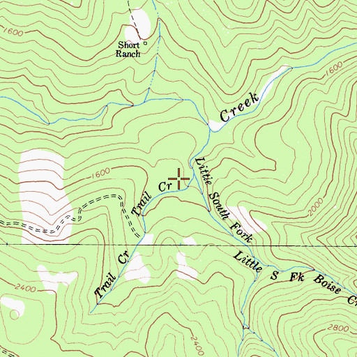 Topographic Map of Trail Creek, CA