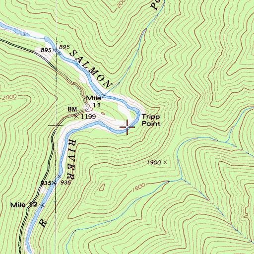 Topographic Map of Tripp Point, CA
