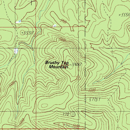 Topographic Map of Brushy Top Mountain, AZ