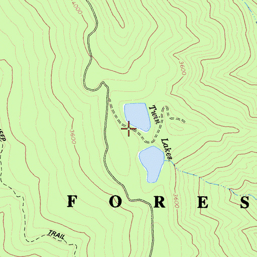 Topographic Map of Twin Lakes, CA