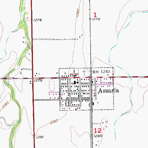 Topographic Map of Assaria Lutheran Church, KS