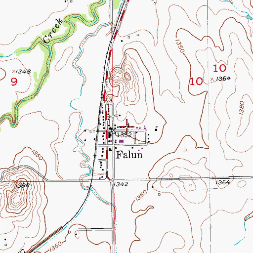 Topographic Map of Falun Lutheran Church, KS