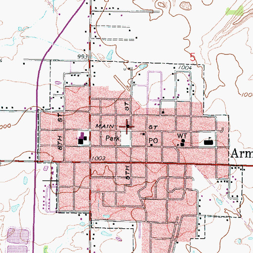 Topographic Map of Arma United Methodist Church, KS