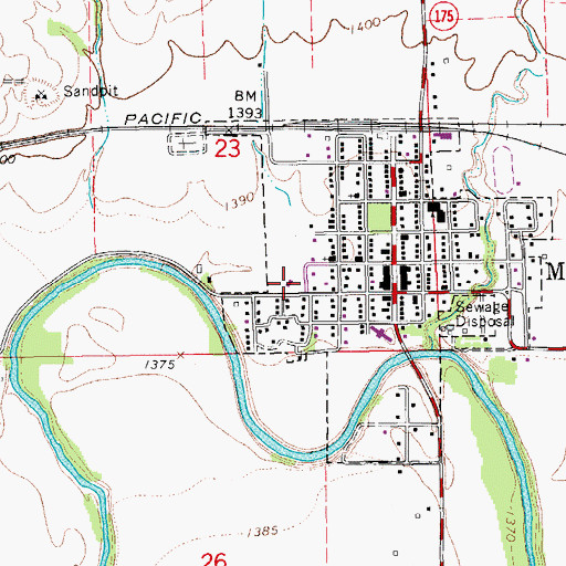 Topographic Map of Marquette United Methodist Church, KS