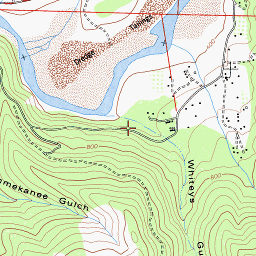 Topographic Map of Whiteys Gulch, CA