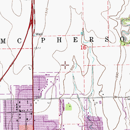 Topographic Map of New Hope Evangelical Church, KS