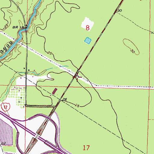 Topographic Map of Saint Tammany Parish Fire District 3 Station 33, LA