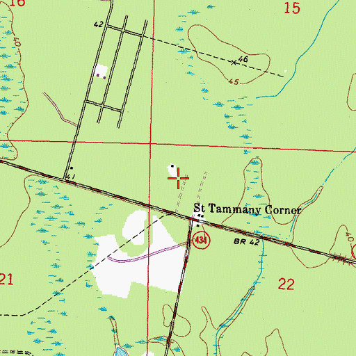 Topographic Map of Saint Tammany Parish Fire District 7 Station 3, LA