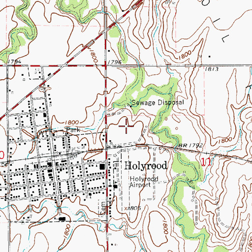 Topographic Map of Holyrood Wastewater Plant, KS