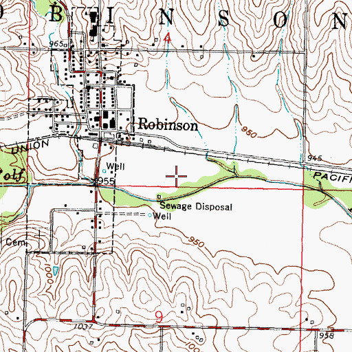 Topographic Map of Robinson Wastewater Treatment Plant, KS