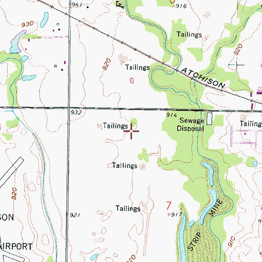 Topographic Map of Frontenac Wastewater Treatment Plant, KS