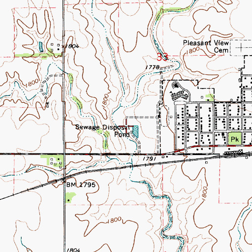 Topographic Map of Claflin Wastewater Plant, KS