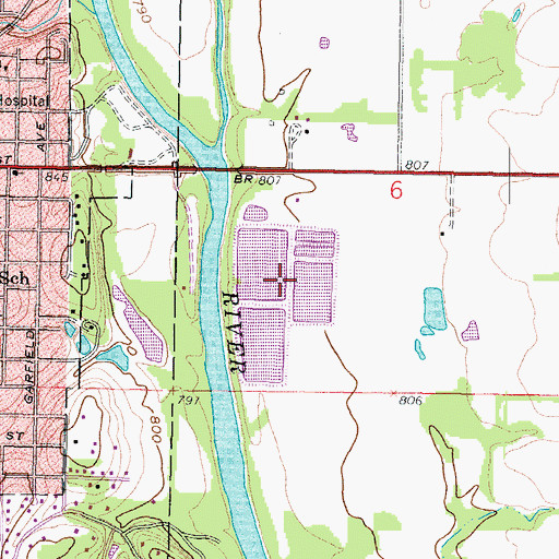 Topographic Map of Baxter Springs City Water Works, KS