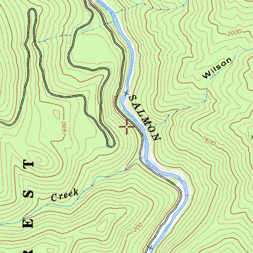 Topographic Map of Wilson Gulch, CA