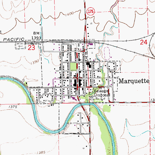 Topographic Map of Marquette Historical Museum, KS