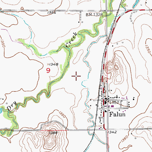 Topographic Map of Falun Wastewater Plant, KS