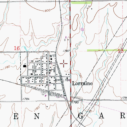 Topographic Map of Lorraine Wastewater Treatment Facility, KS