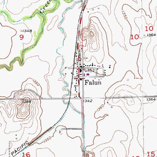 Topographic Map of Falun Post Office, KS